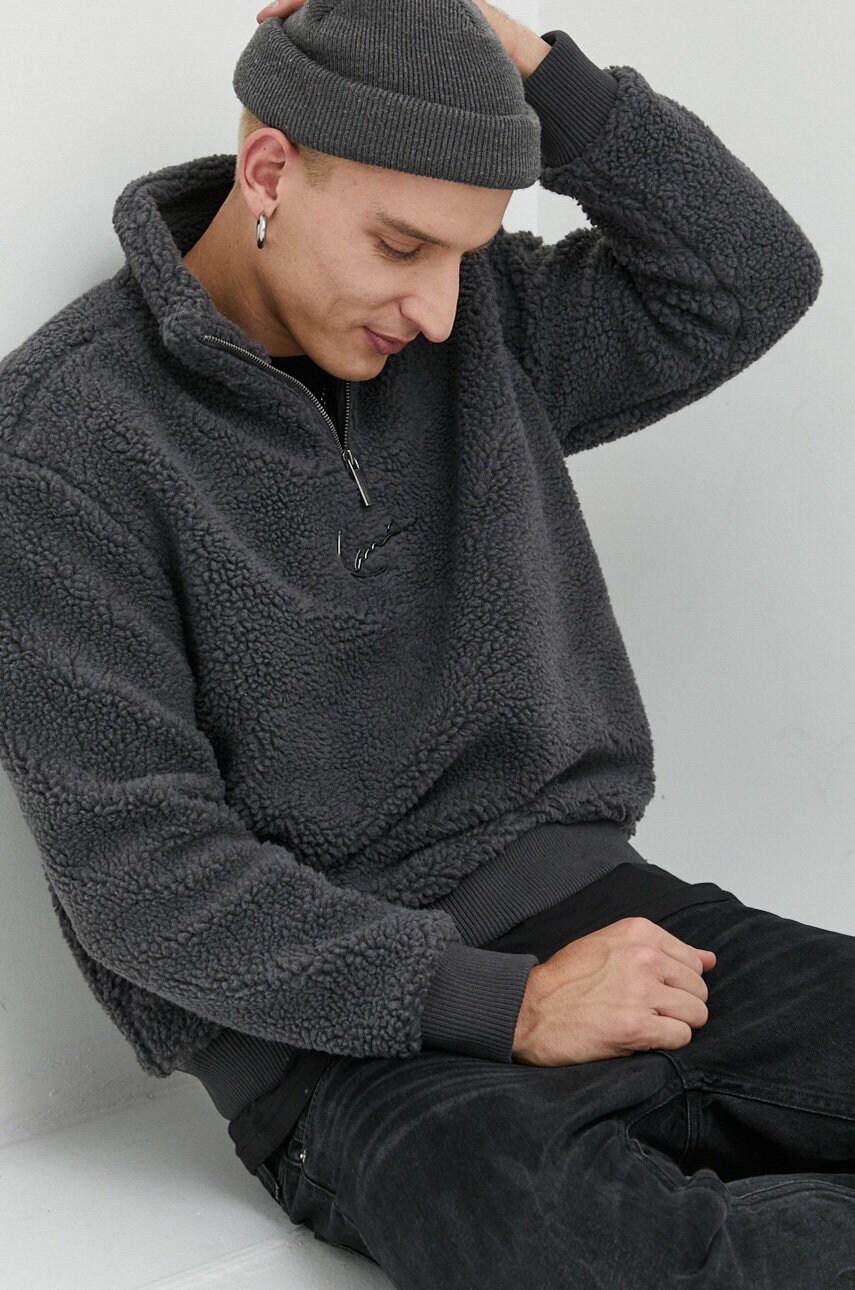 Karl kani bluza barbati, culoarea gri, neted