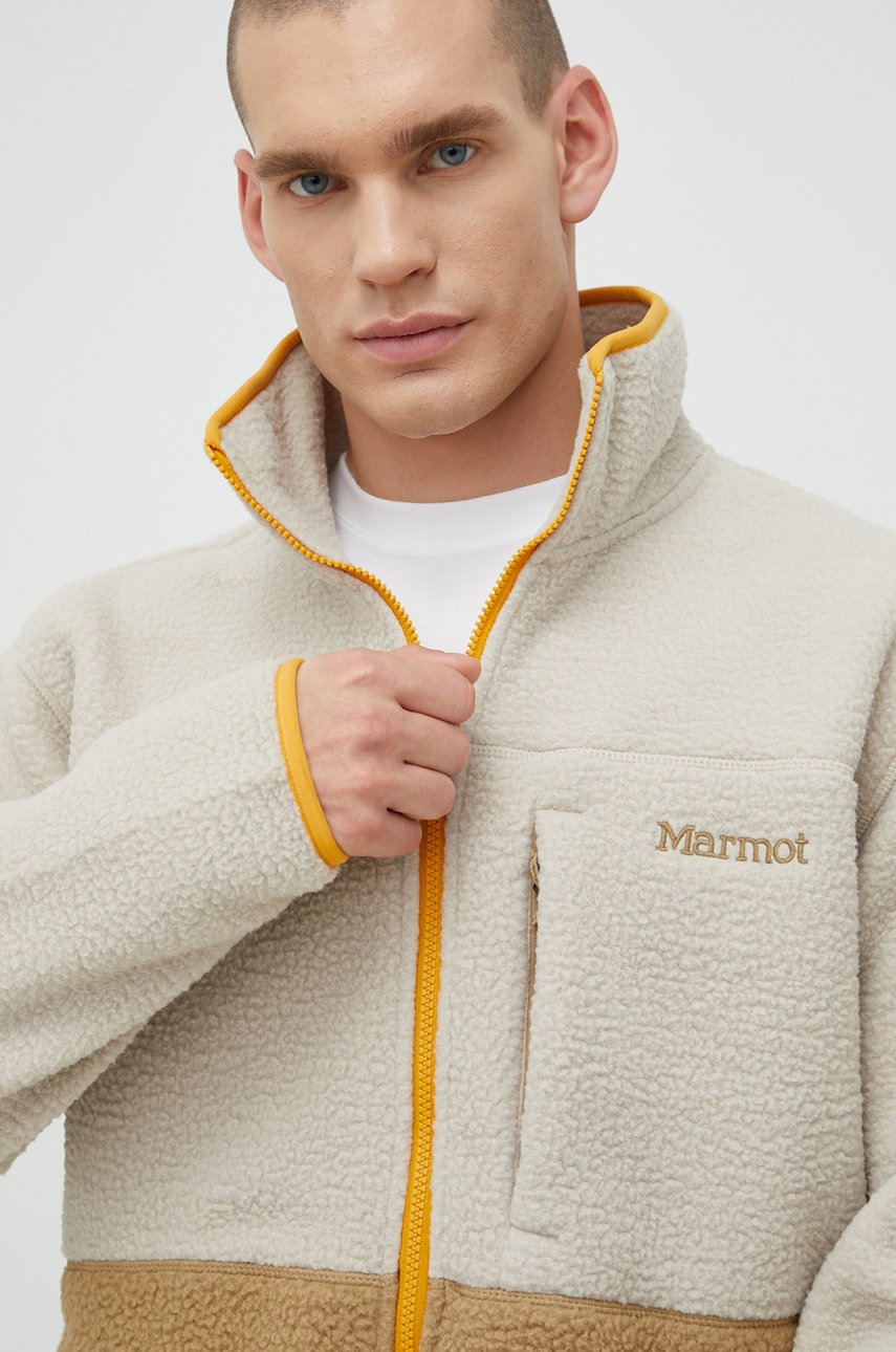 

Спортен суичър Marmot Aros Fleece в бежово с десен, Бежов