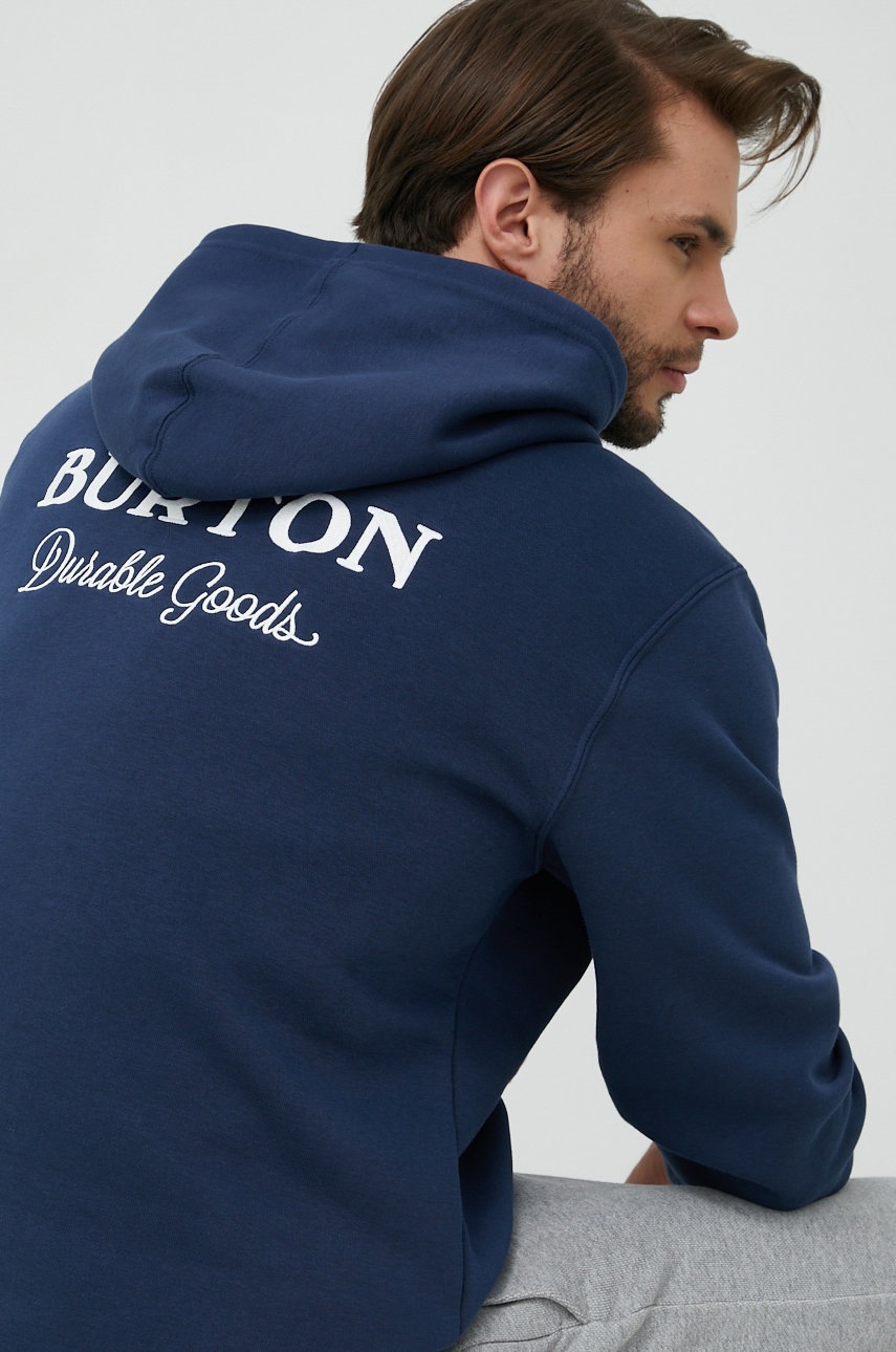

Кофта Burton Durable Goods мужская цвет синий с капюшоном с аппликацией