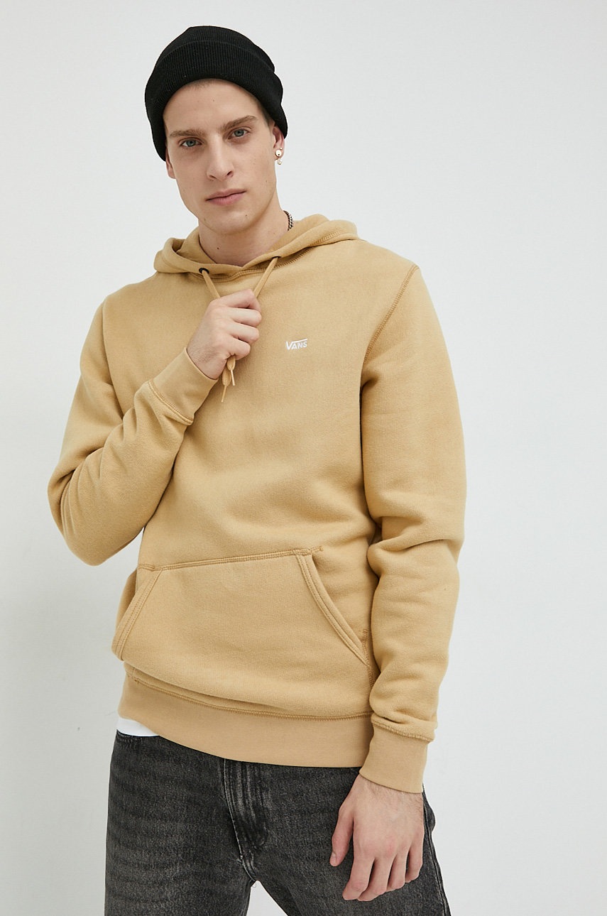 

Суичър Vans в бежово с качулка с изчистен дизайн, Бежов