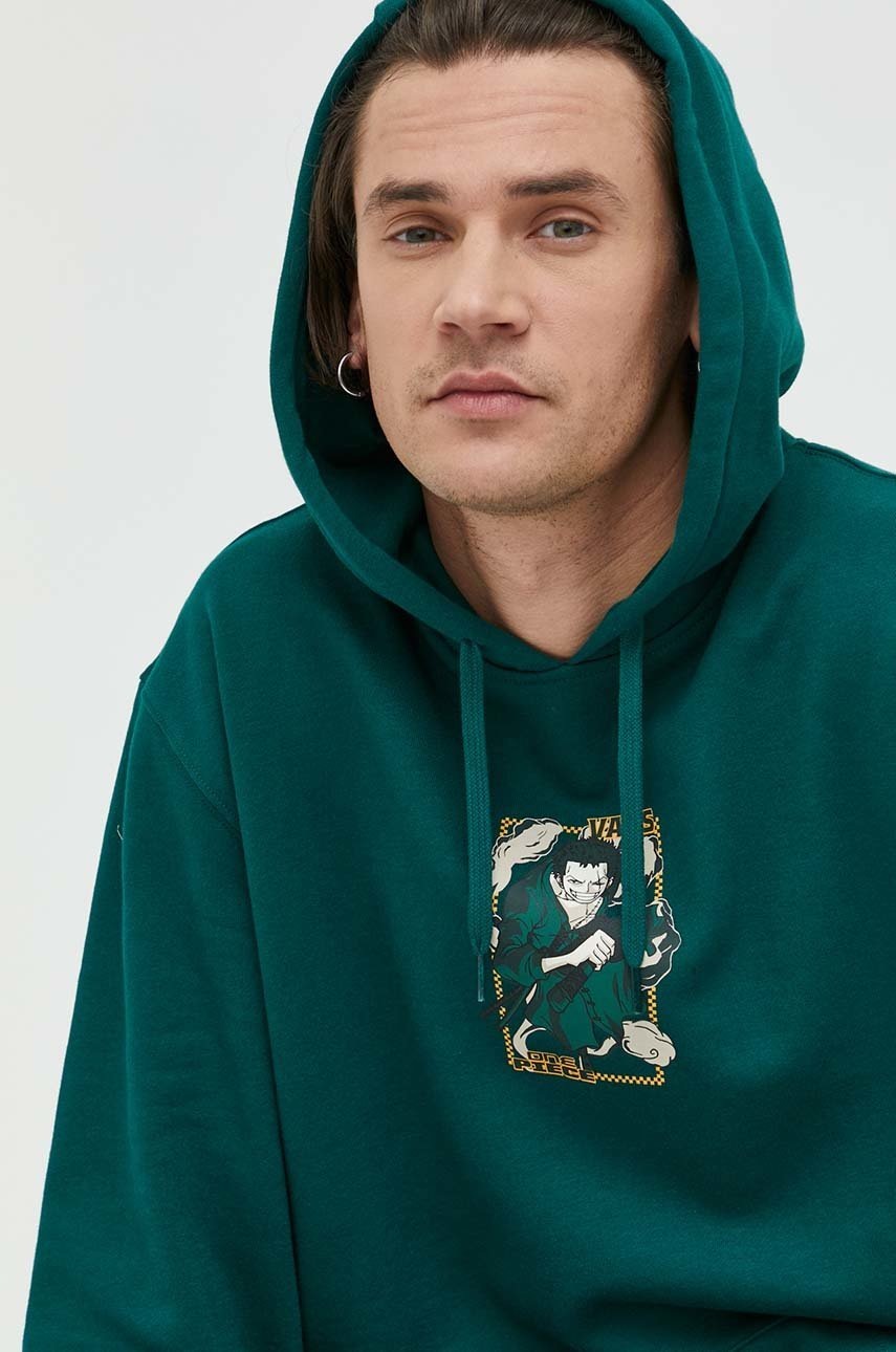 vans-felso-x-one-piece-zold-ferfi-nyomott-mintas-kapucnis