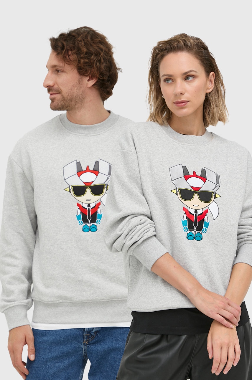 Karl lagerfeld bluza culoarea gri, cu imprimeu