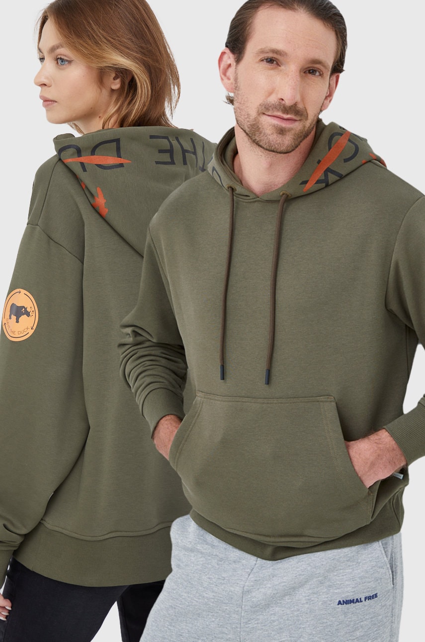 Save the duck bluza culoarea verde, cu imprimeu