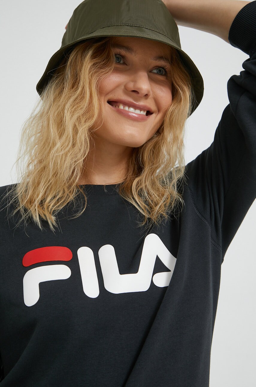 Fila bluza culoarea negru, cu imprimeu