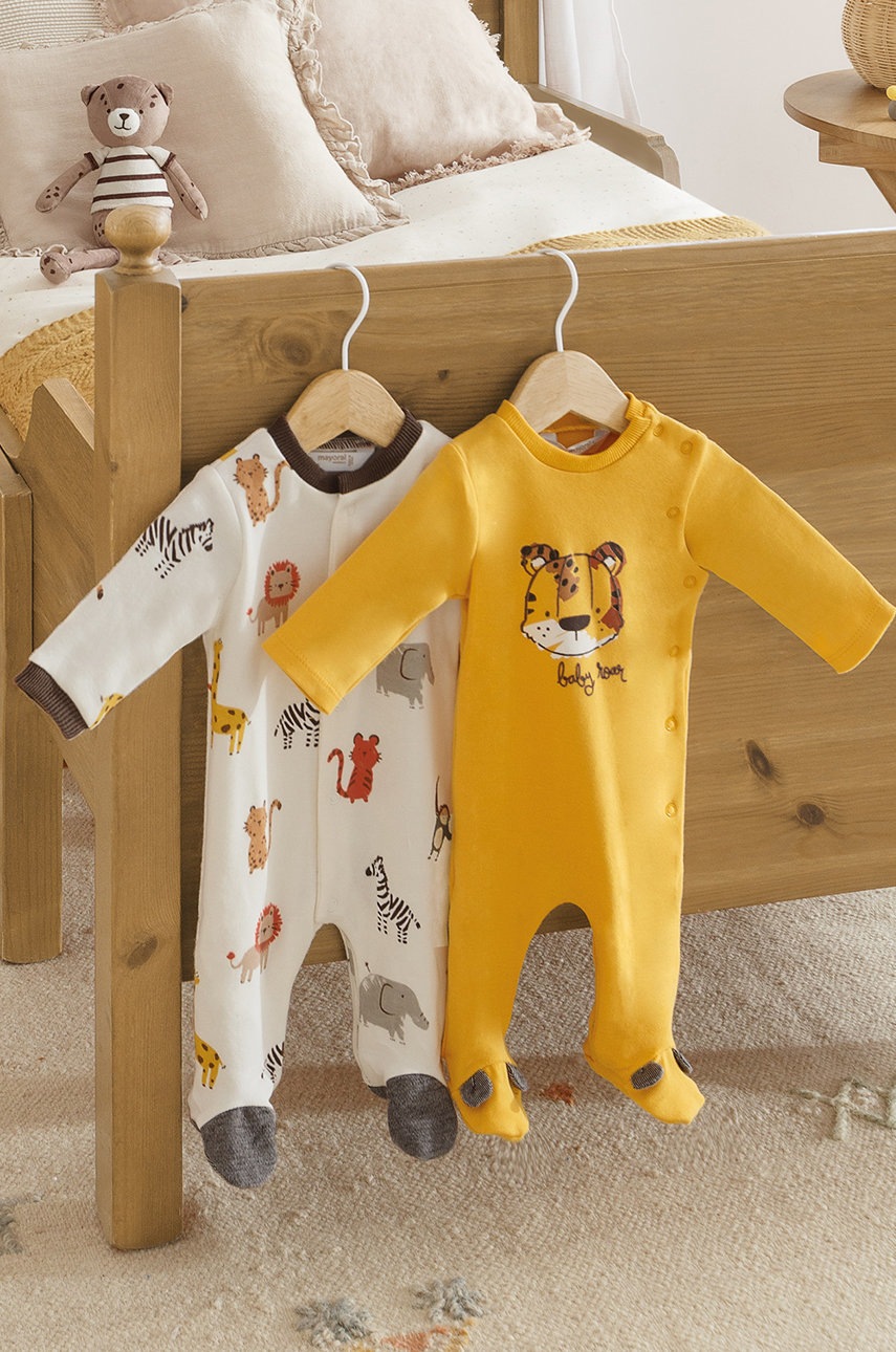 

Mayoral Newborn Бебешки ританки (2 броя) + лигавник, Жълт
