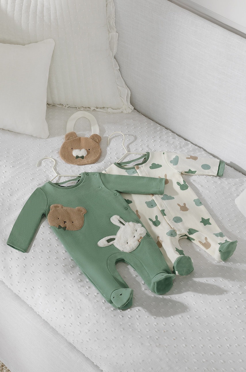 

Mayoral Newborn Бебешки ританки (2 броя) + лигавник, Зелен