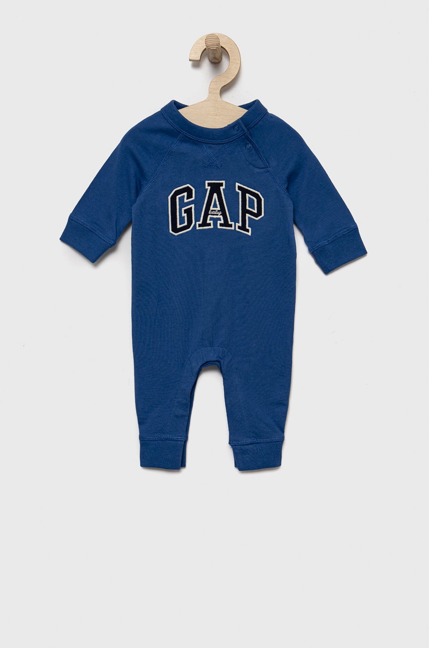 

GAP Бебешки памучен къс гащеризон, Тъмносин