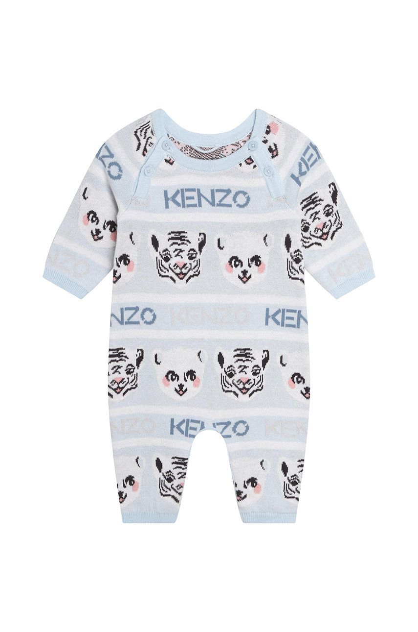 Kenzo Kids Dětský bavlněný overal - modrá -  100% Bavlna