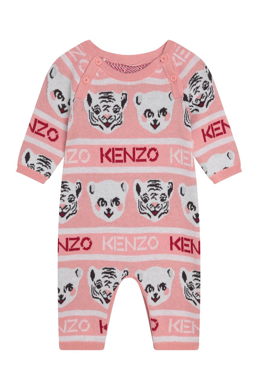Kenzo kids Kenzo Kids pajacyk niemowlęcy bawełniany + czapeczka