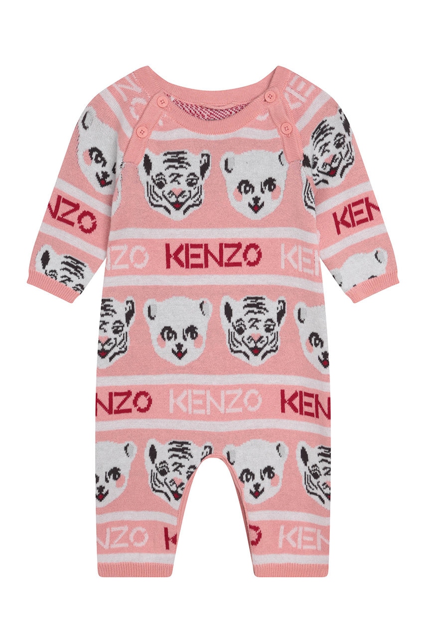 Kenzo Kids Хлопковый комбинезон для младенцев + czapeczka Kenzo Kids Хлопковый комбинезон для младенцев + czapeczka
