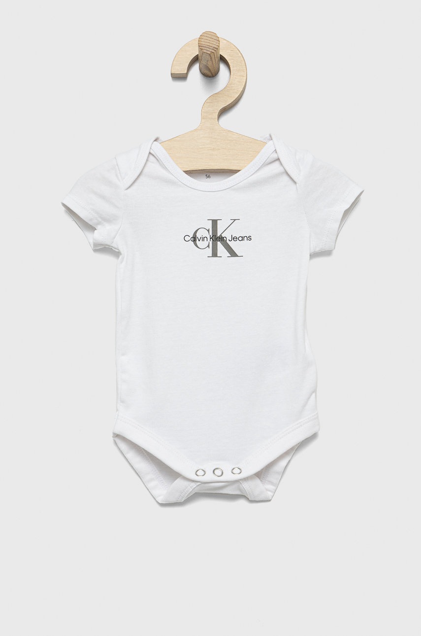 

Бебешко боди Calvin Klein Jeans в бяло, Бял