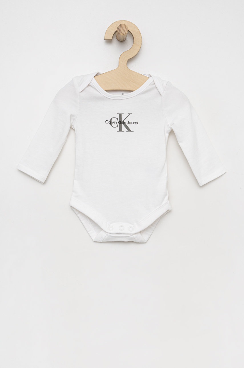 

Бебешко боди Calvin Klein Jeans, Бял