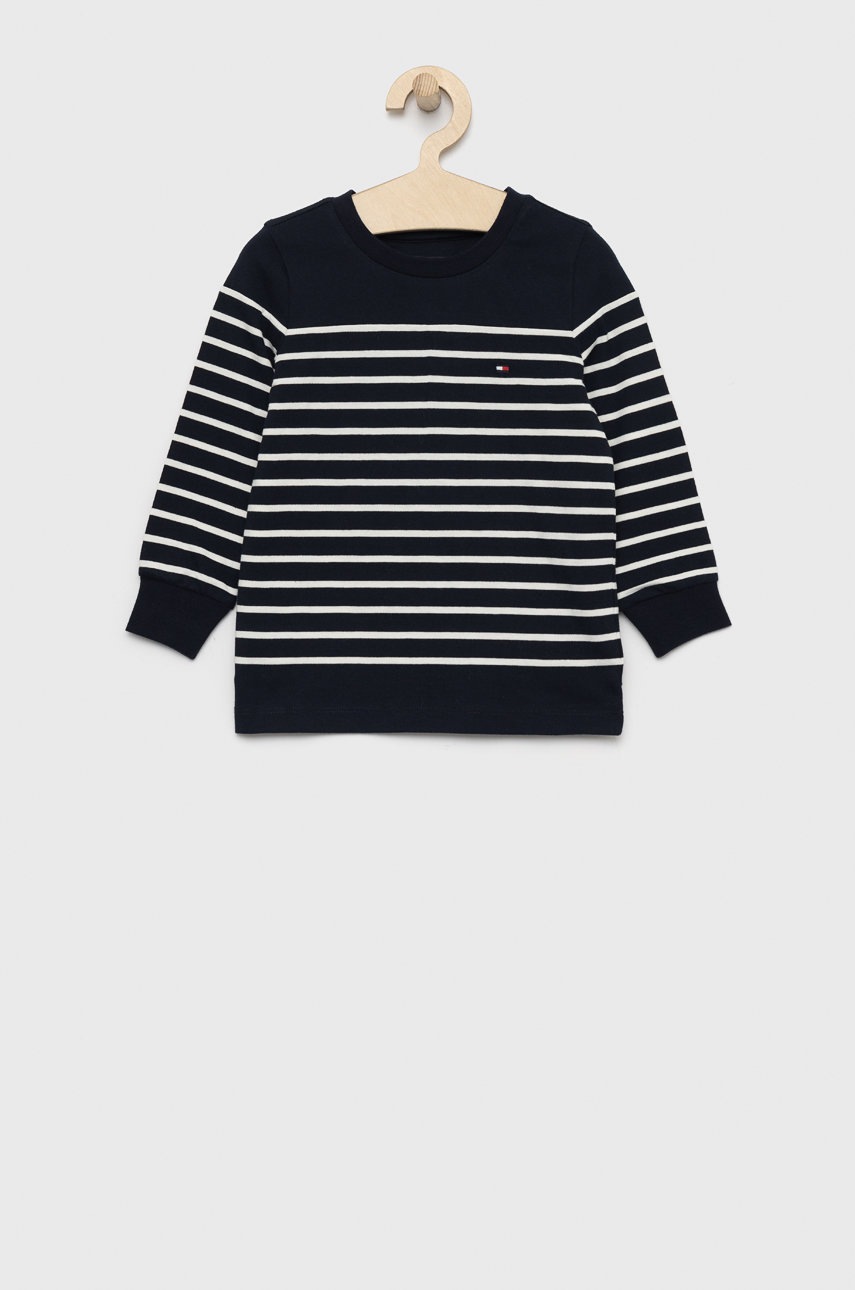 

Детска блуза с дълги ръкави Tommy Hilfiger в черно с десен, Тъмносин