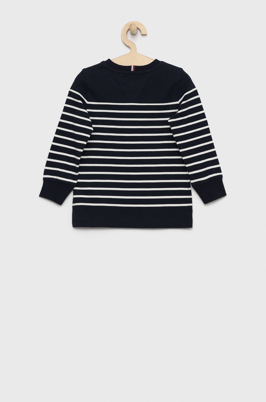 

Дитячий бавовняний лонгслів Tommy Hilfiger колір чорний візерунок