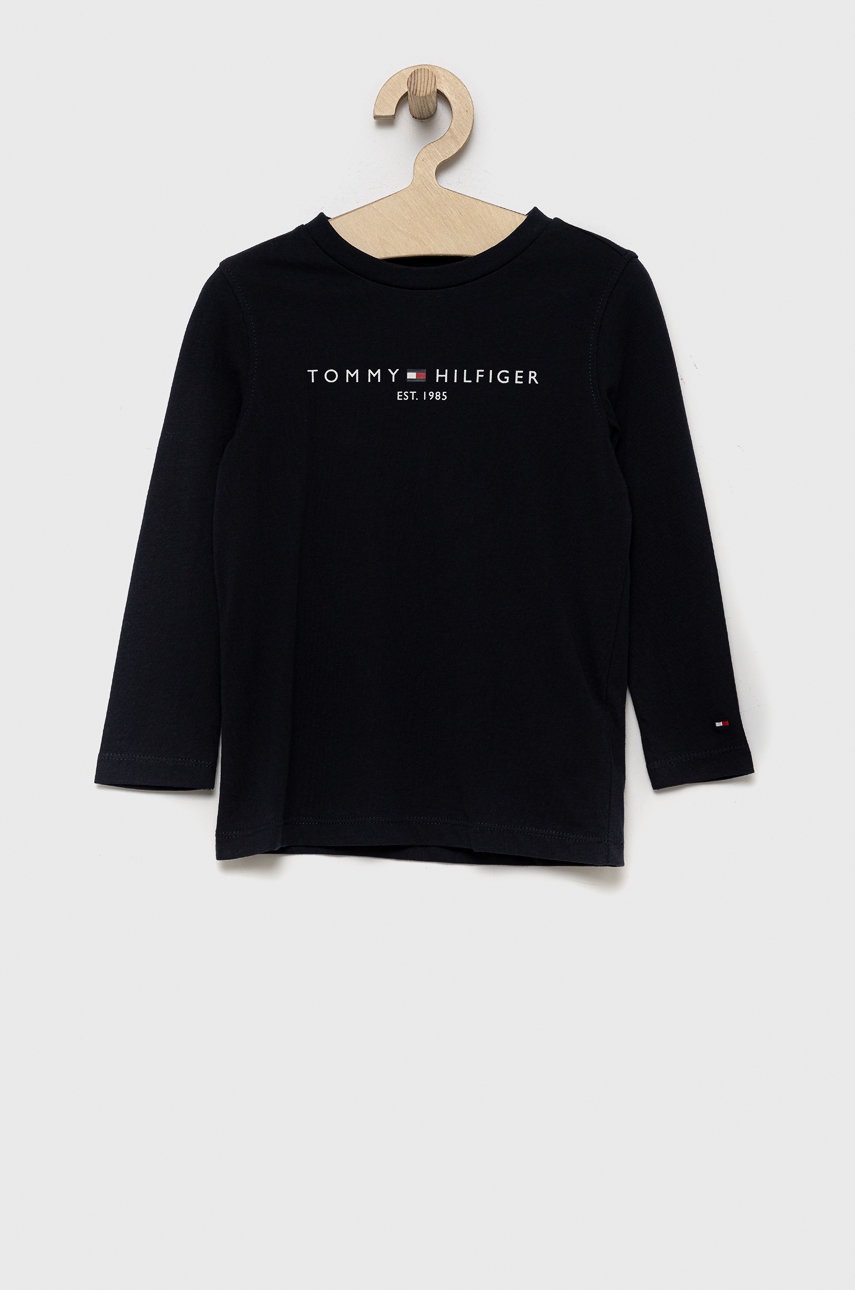 

Детска блуза с дълги ръкави Tommy Hilfiger в тъмносиньо с изчистен дизайн, Тъмносин