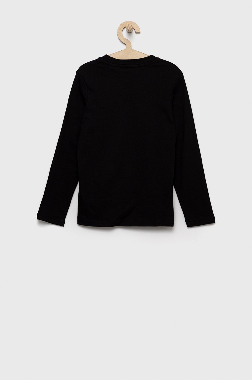 

Хлопковый детский лонгслив Jack & Jones цвет чёрный с аппликацией