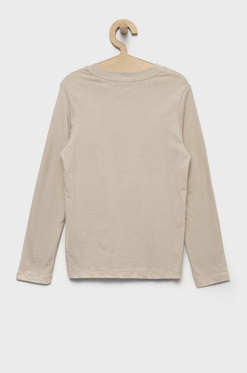 

Хлопковый детский лонгслив Jack & Jones цвет бежевый с аппликацией