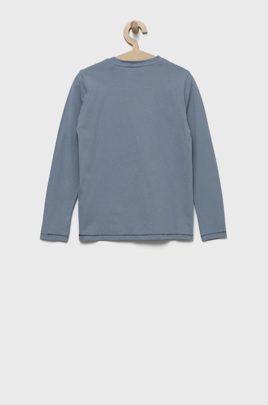 

Дитячий бавовняний лонгслів Guess з принтом