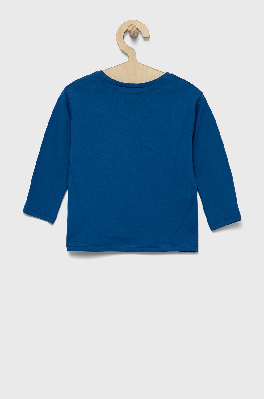 

Дитячий бавовняний лонгслів United Colors of Benetton з принтом