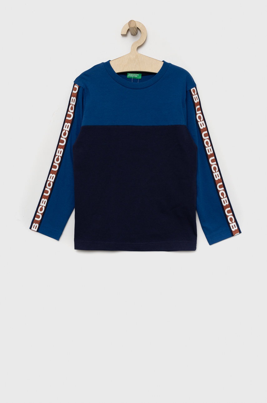 

Хлопковый детский лонгслив United Colors of Benetton с аппликацией
