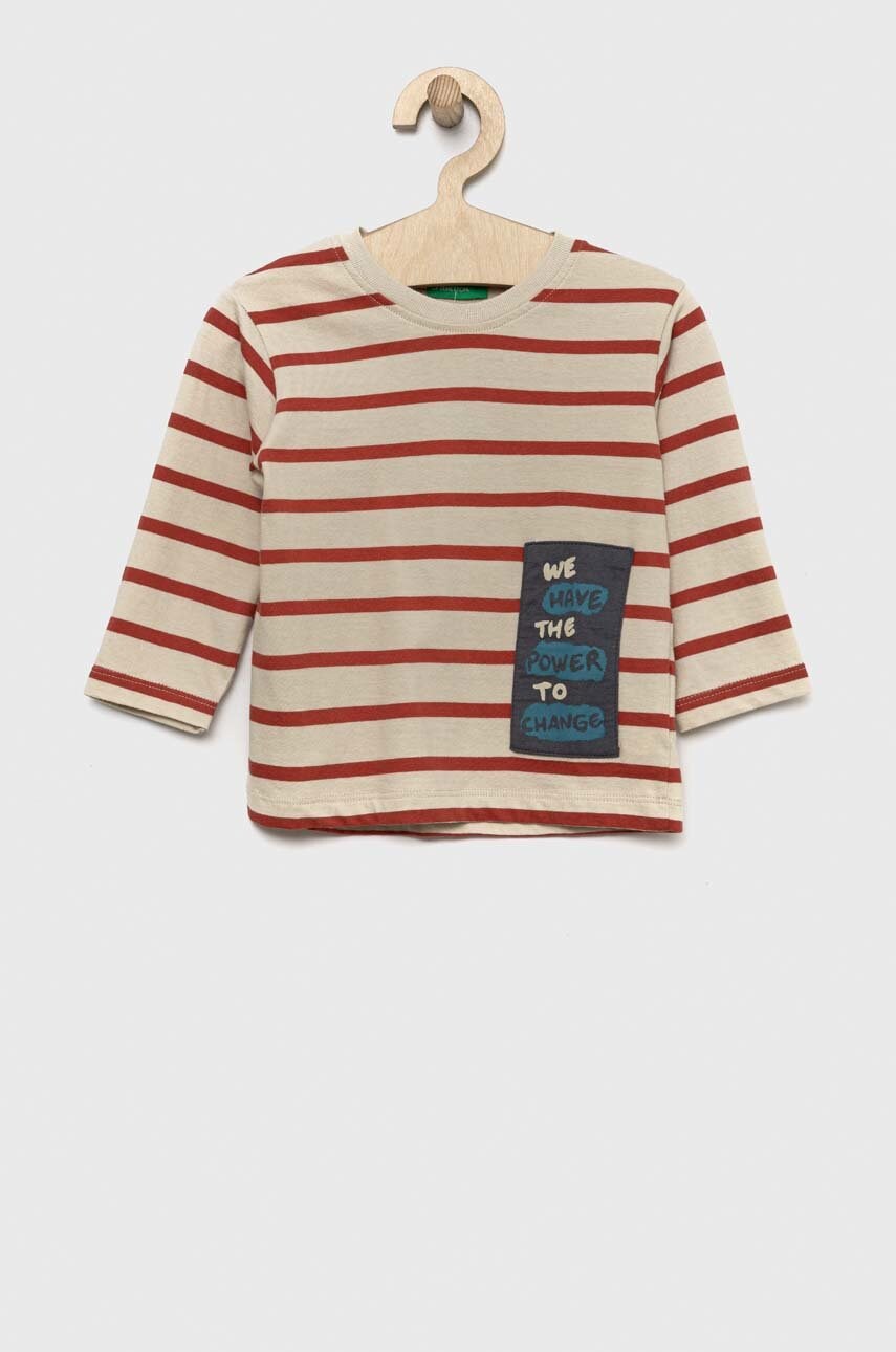 

Детска блуза с дълги ръкави United Colors of Benetton в бежово, Бежов