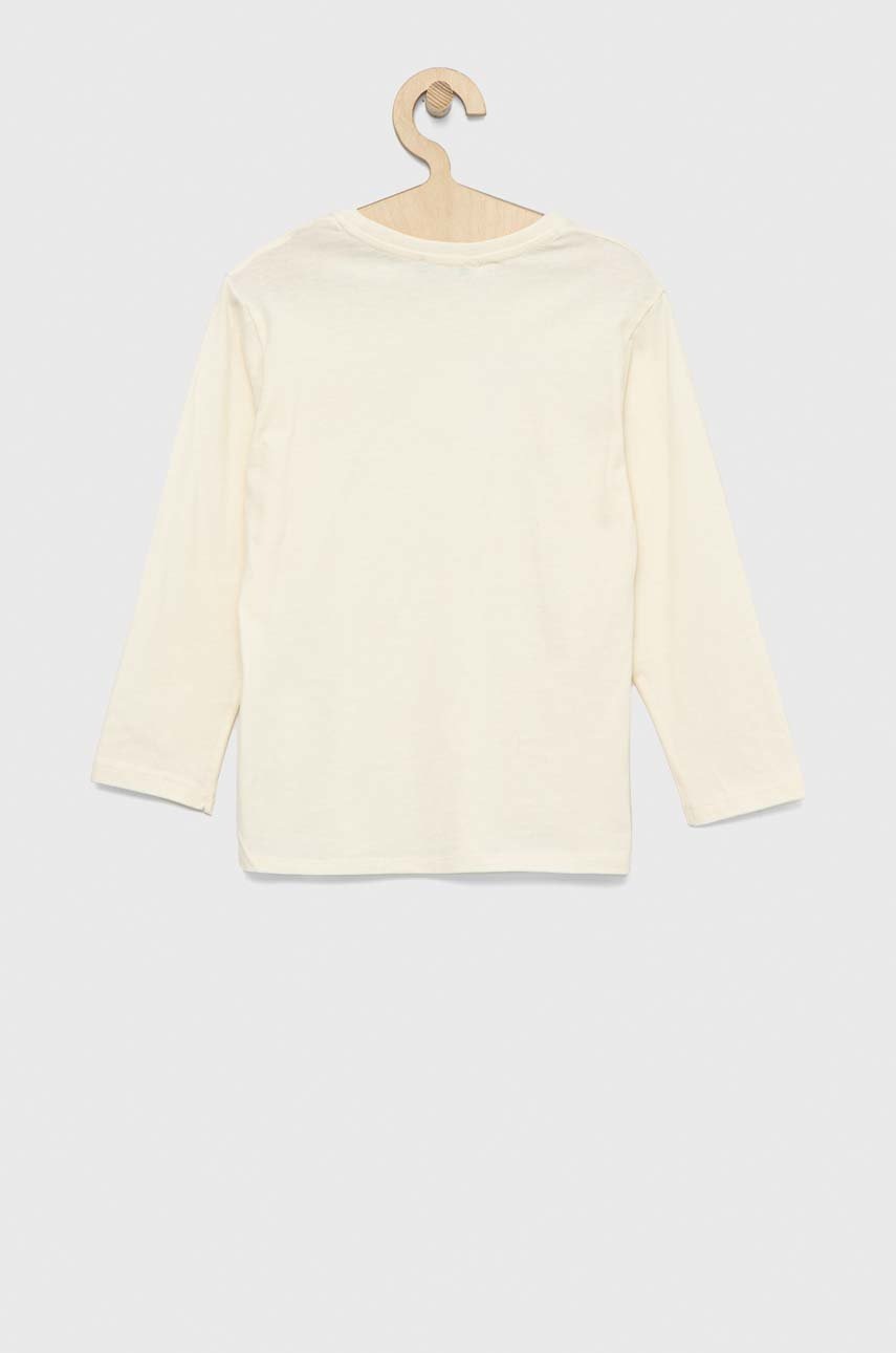

Хлопковый детский лонгслив United Colors of Benetton цвет бежевый узорный
