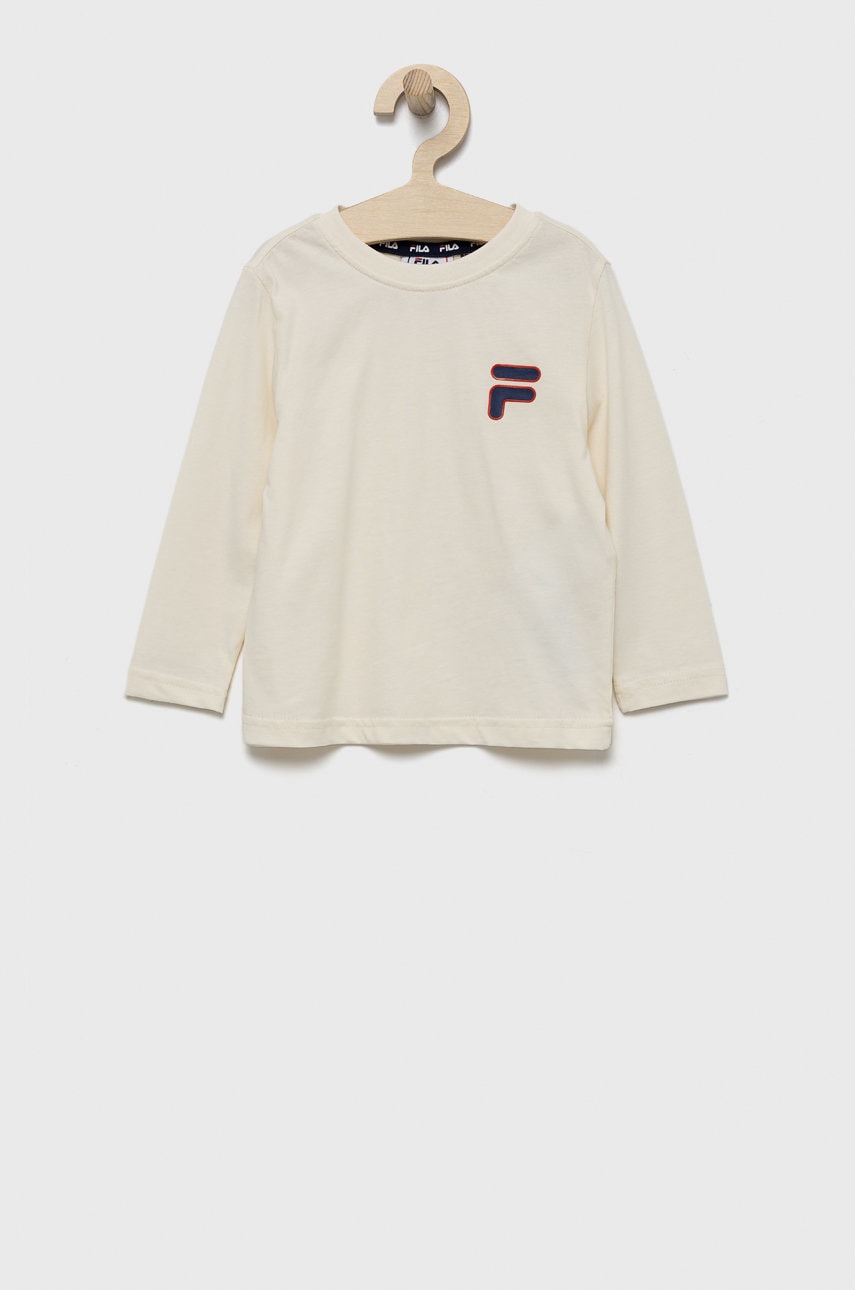 Fila longsleeve copii culoarea bej, cu imprimeu