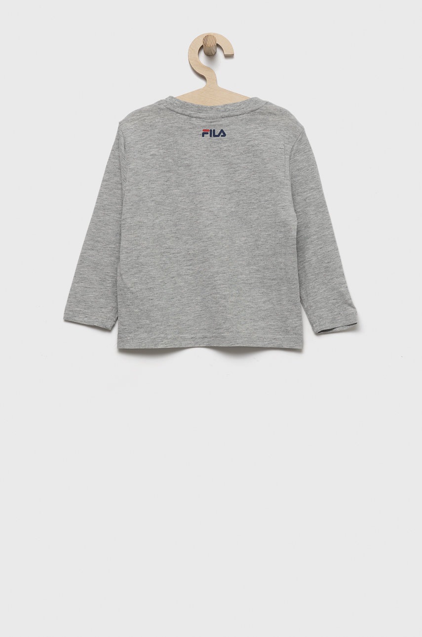 

Детский лонгслив Fila цвет серый с аппликацией