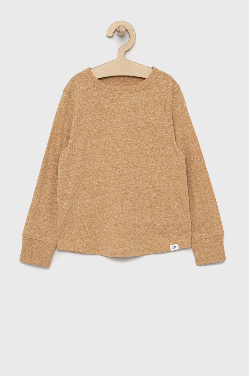 Gap longsleeve copii culoarea galben, melanj
