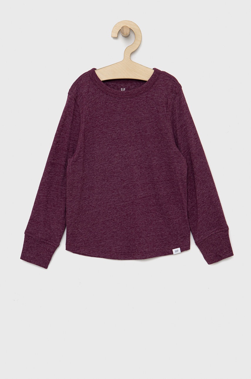 GAP longsleeve copii culoarea violet, melanj