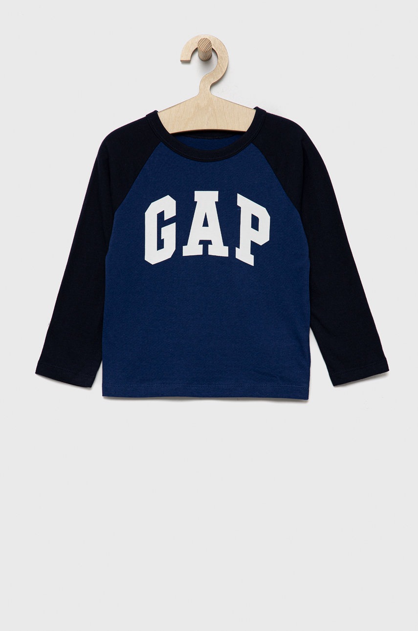 

Детска блуза с дълги ръкави GAP с принт, Син