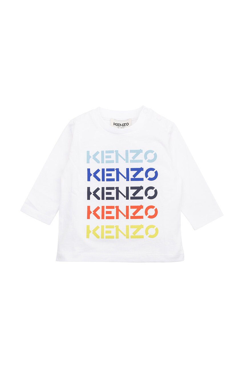 

Детска блуза с дълги ръкави Kenzo Kids в бяло с принт, Бял
