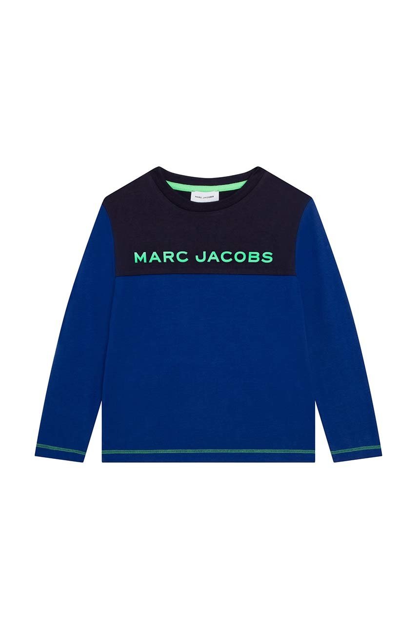 

Хлопковый детский лонгслив Marc Jacobs цвет синий узорный