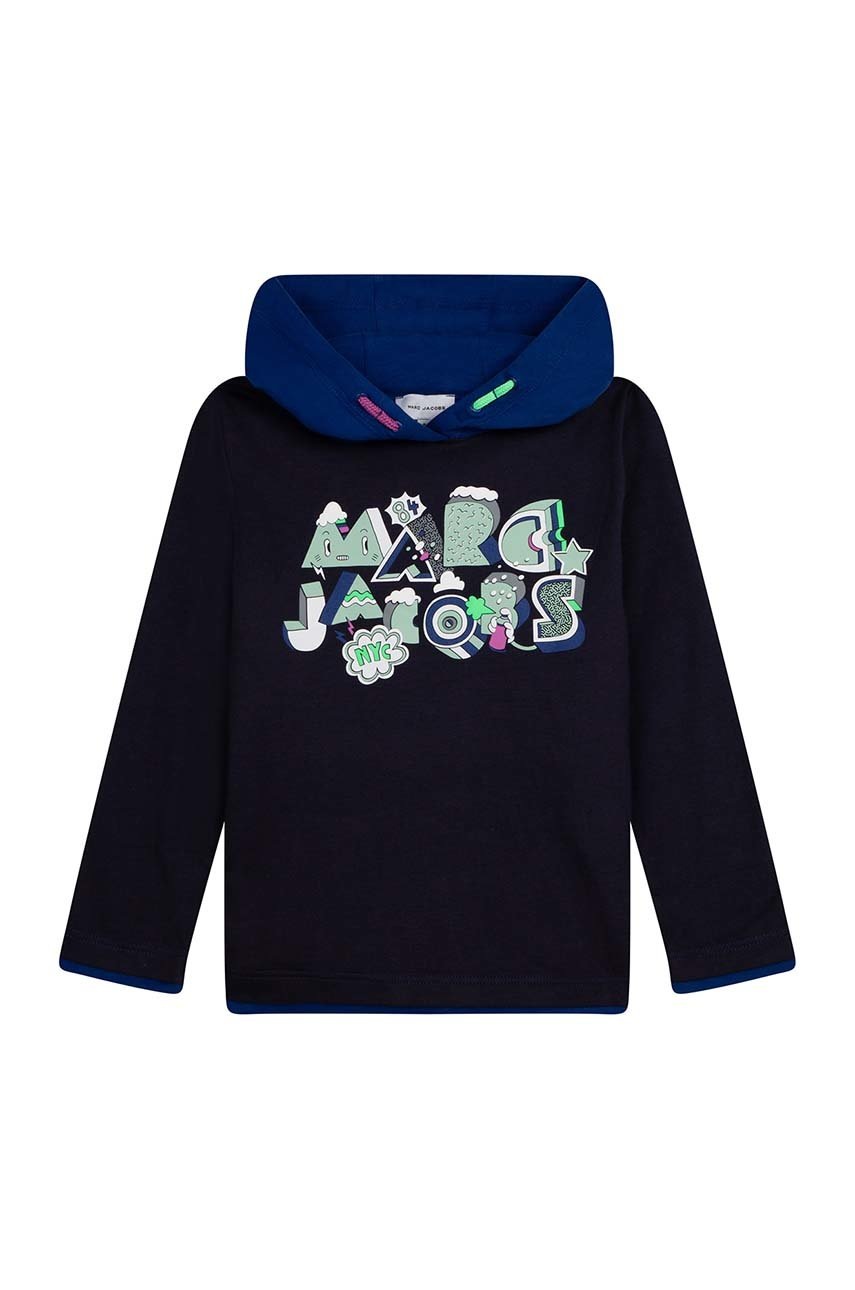 

Детска блуза с дълги ръкави Marc Jacobs в тъмносиньо с принт, Тъмносин