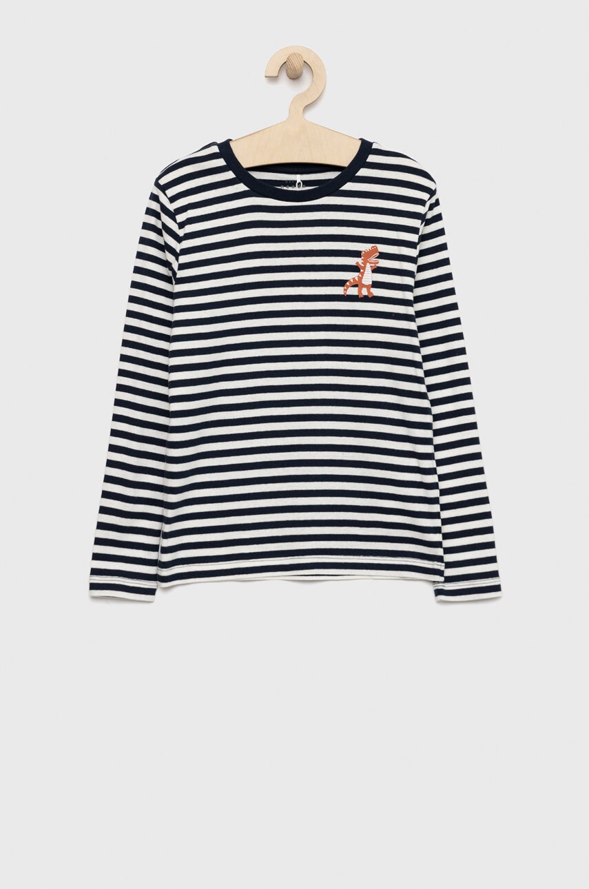 Name it longsleeve din bumbac pentru copii culoarea albastru marin, cu imprimeu