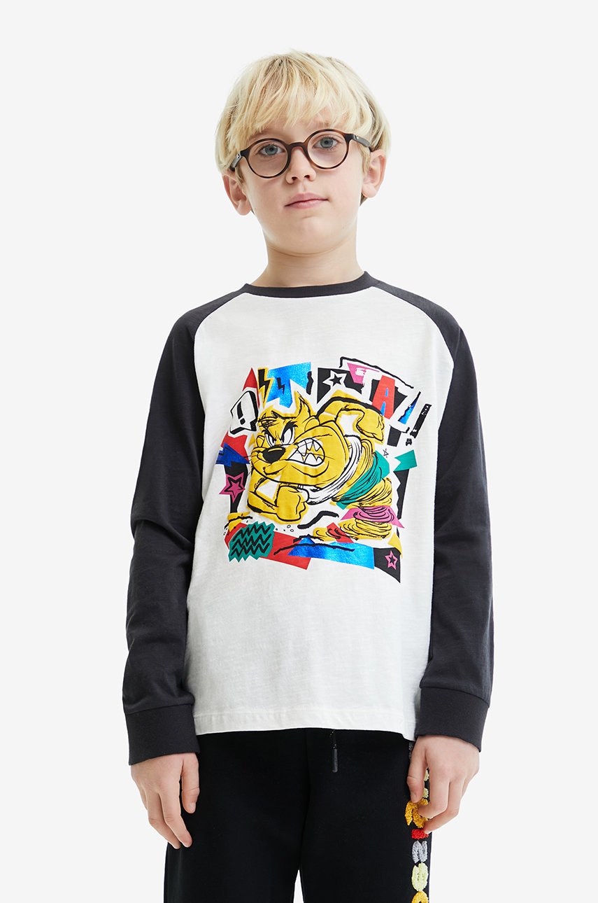 Desigual longsleeve din bumbac pentru copii cu imprimeu