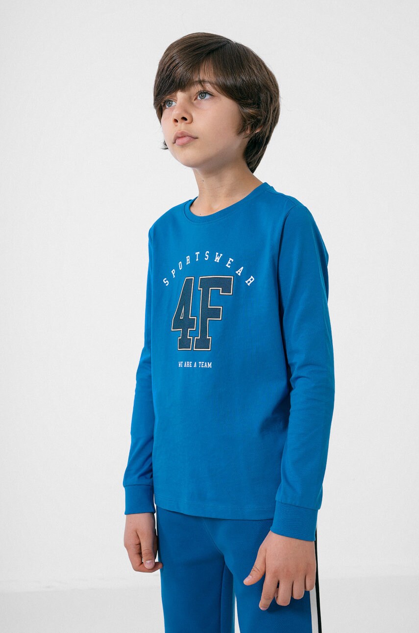 4f longsleeve din bumbac pentru copii cu imprimeu
