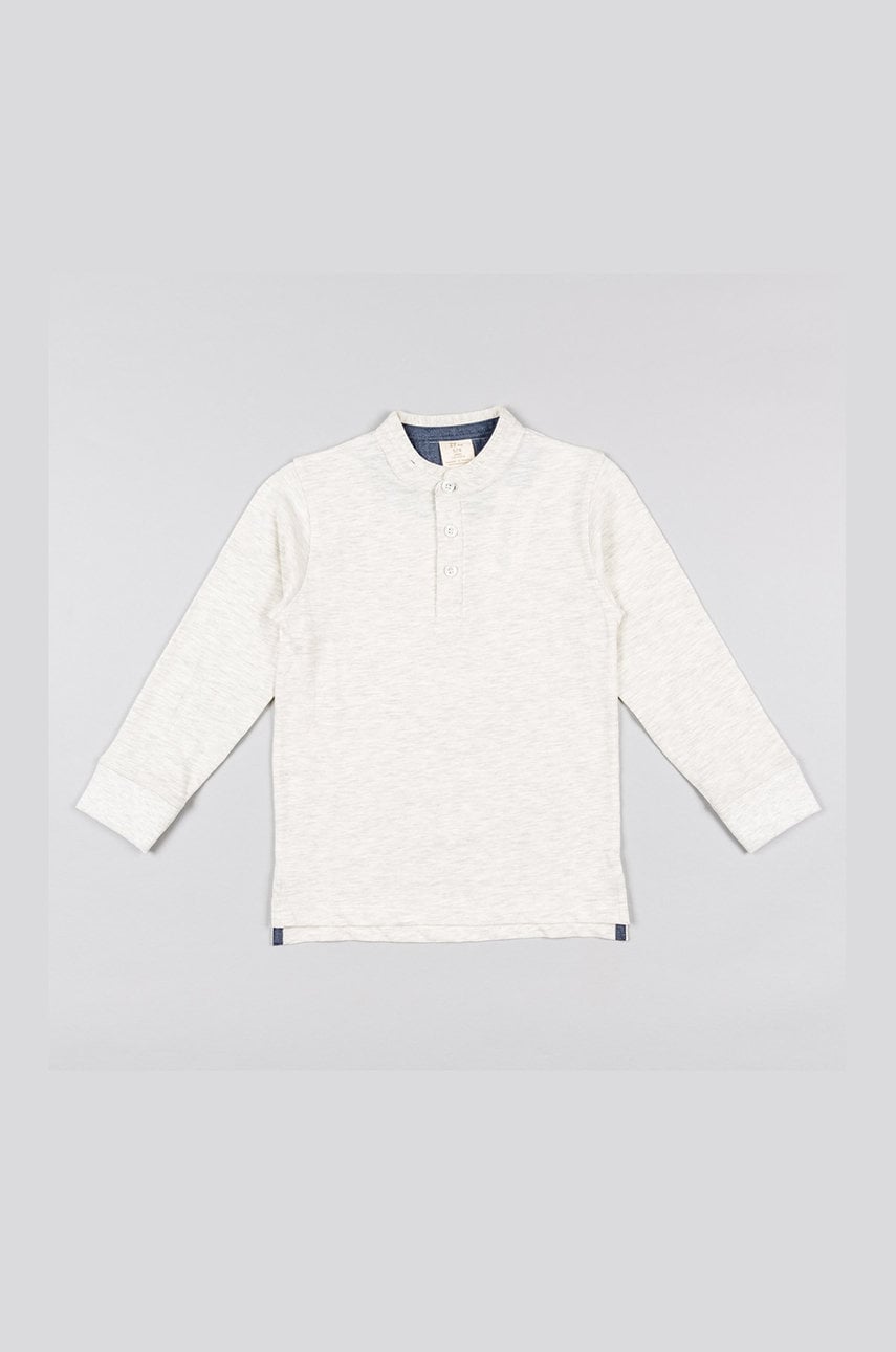Zippy longsleeve din bumbac pentru copii culoarea bej, neted