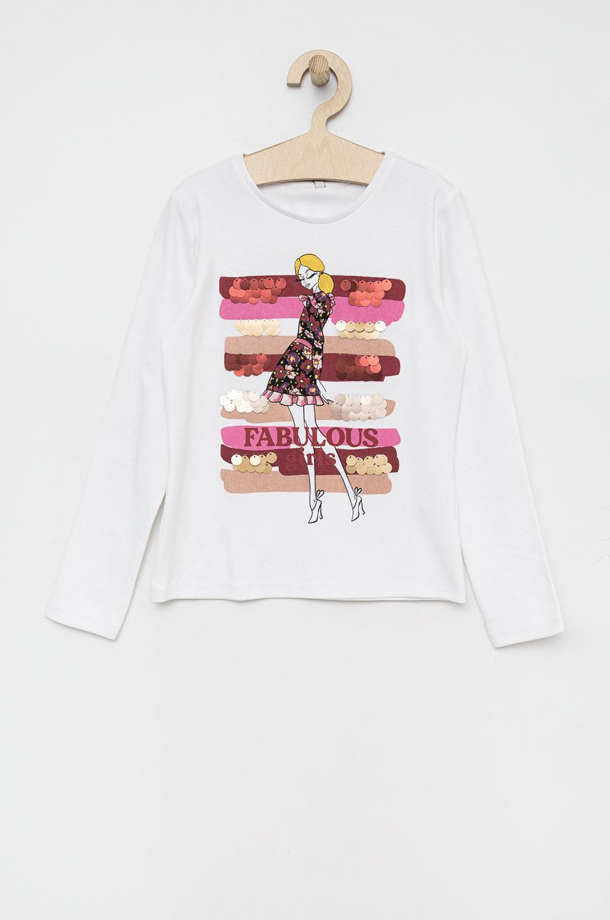 E-shop Dětské tričko s dlouhým rukávem Birba&Trybeyond bílá barva, s aplikací