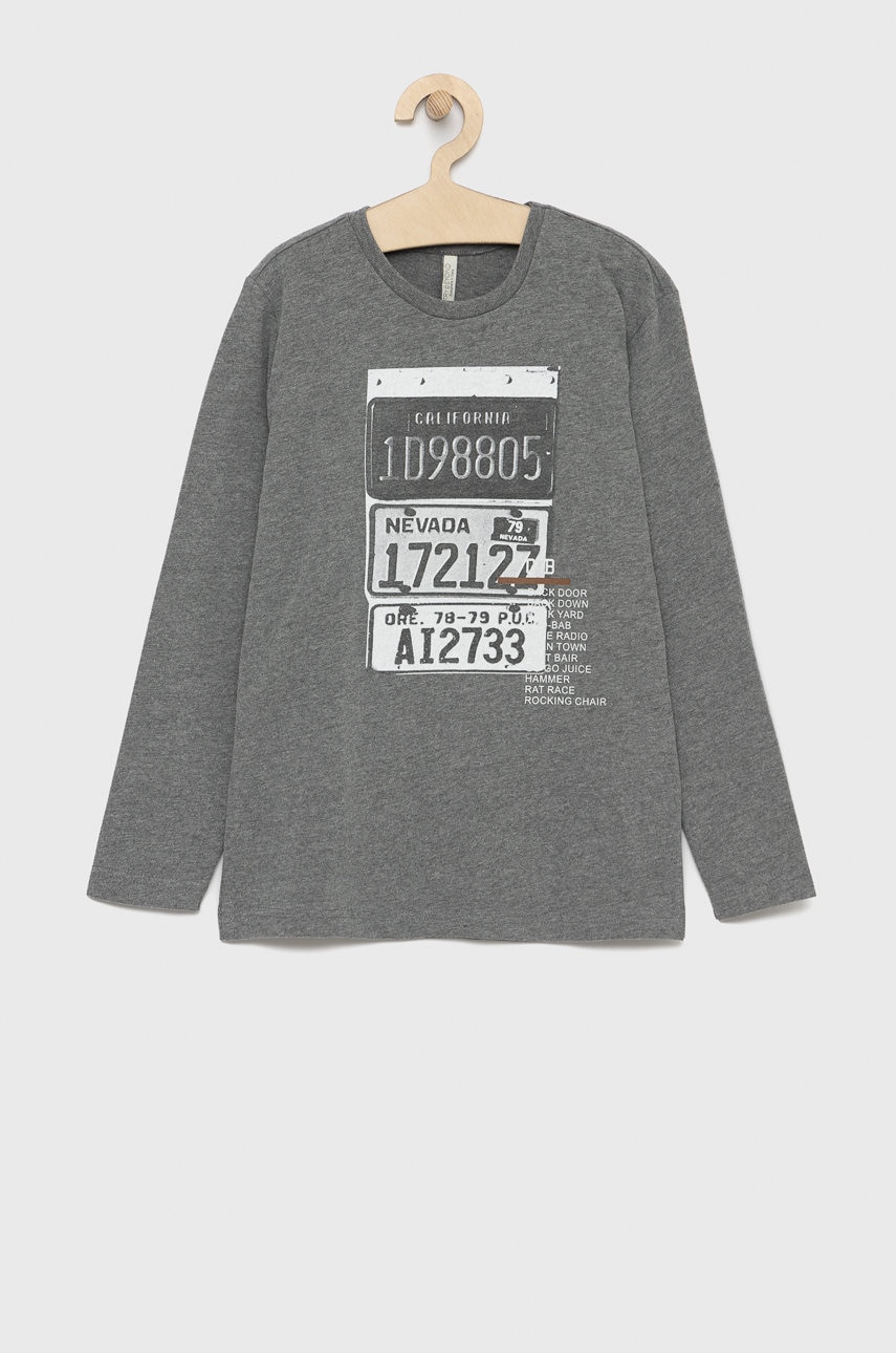 Birba&trybeyond longsleeve copii culoarea gri, melanj