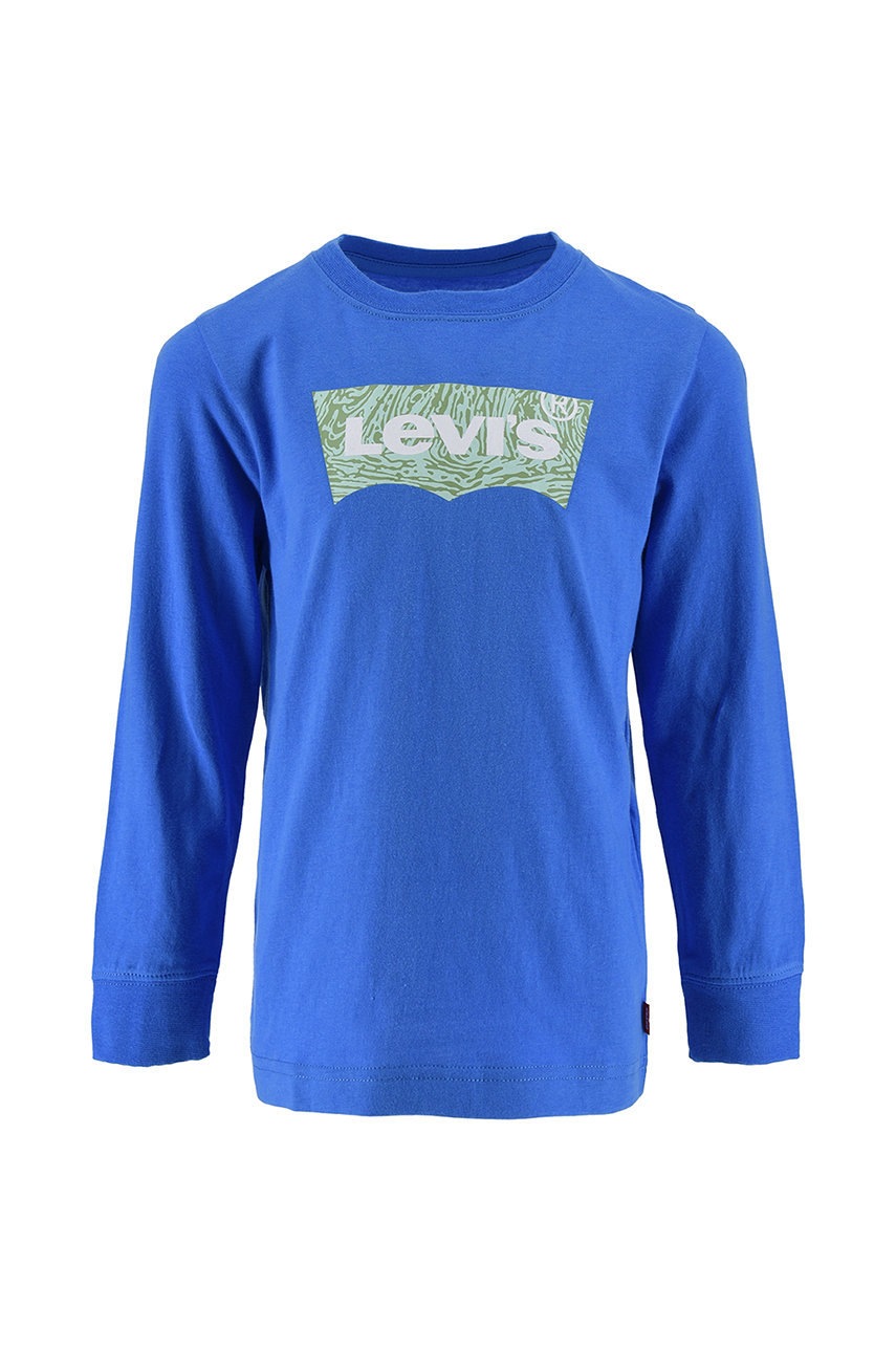 

Детска блуза с дълги ръкави Levi's в тъмносиньо с принт, Тъмносин