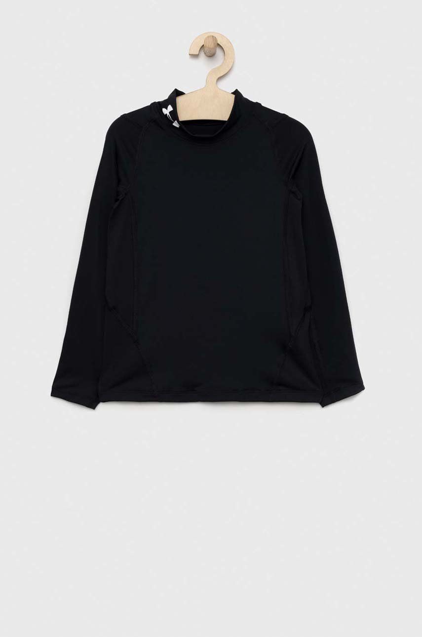 Dětské tričko s dlouhým rukávem Under Armour černá barva - černá -  90 % Polyester