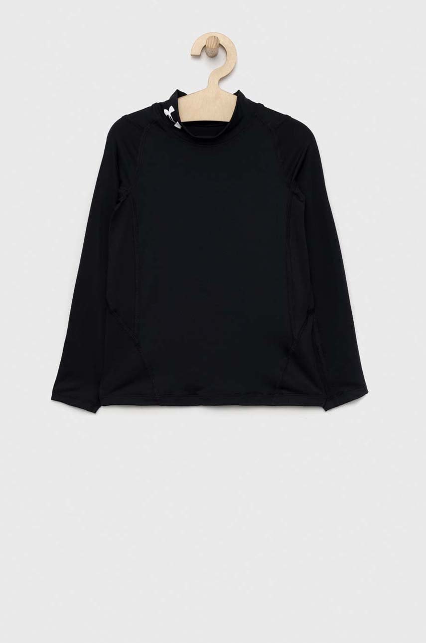 Under Armour longsleeve copii culoarea negru, neted