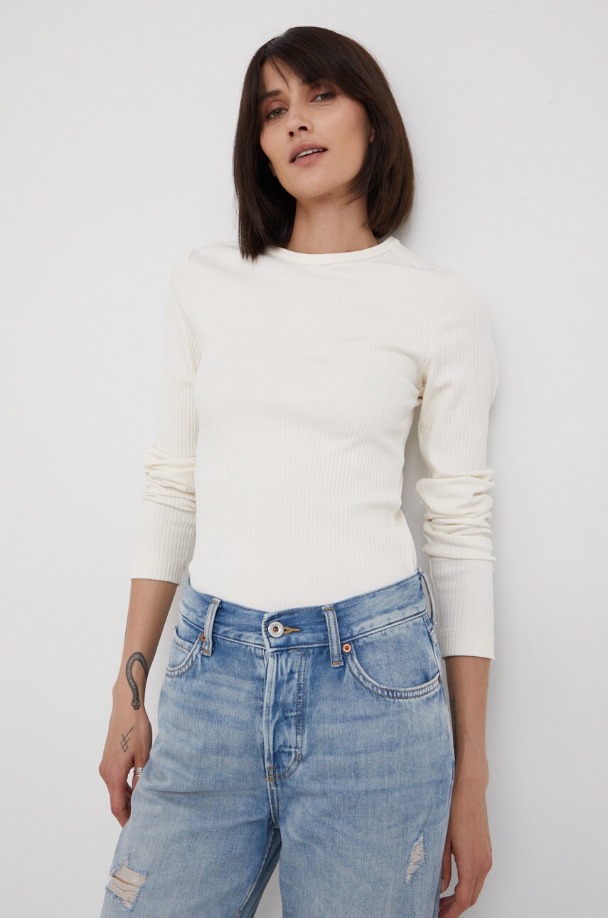 G-star raw longsleeve femei, culoarea bej