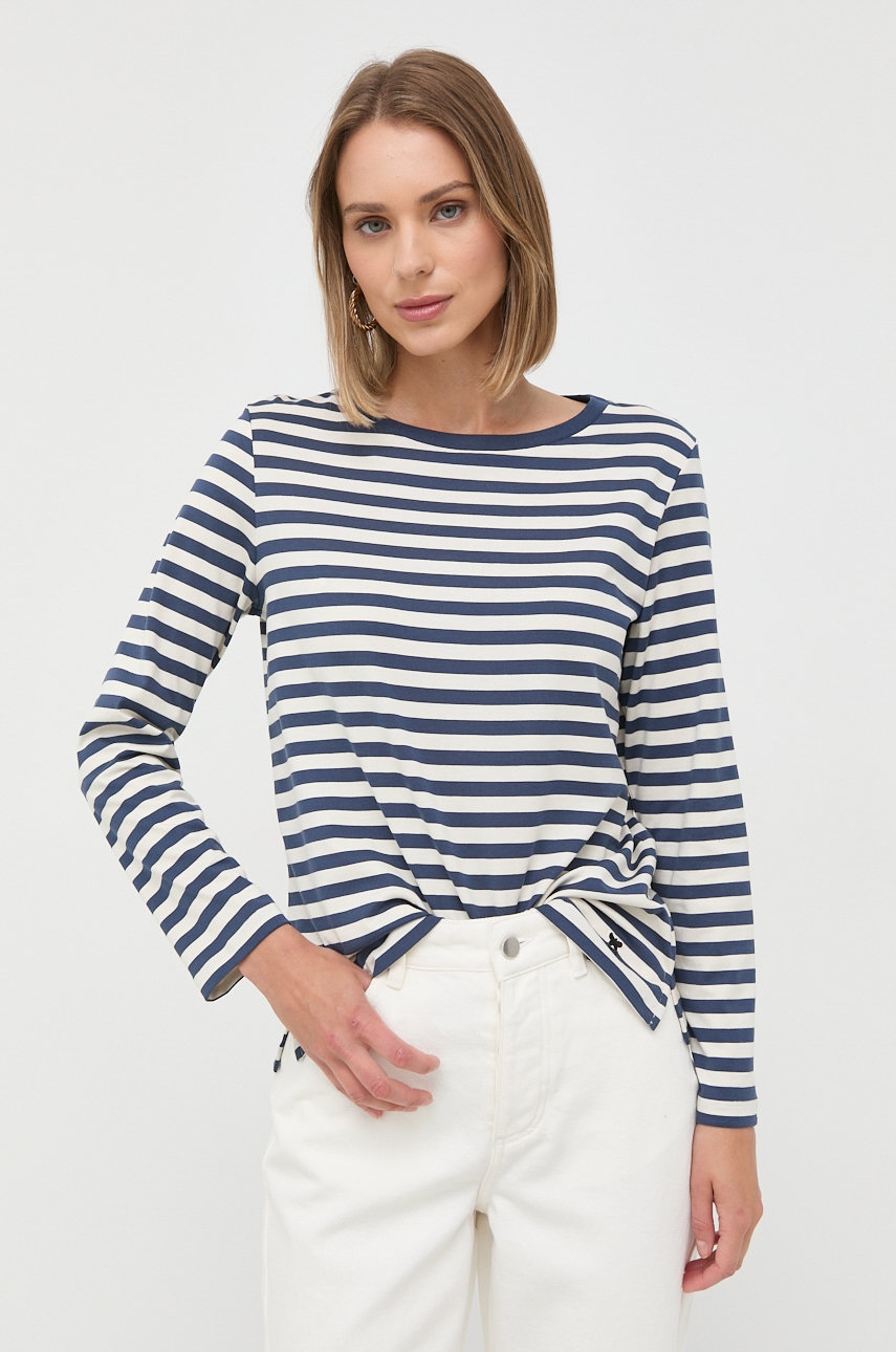 Weekend max mara longsleeve din bumbac culoarea albastru marin
