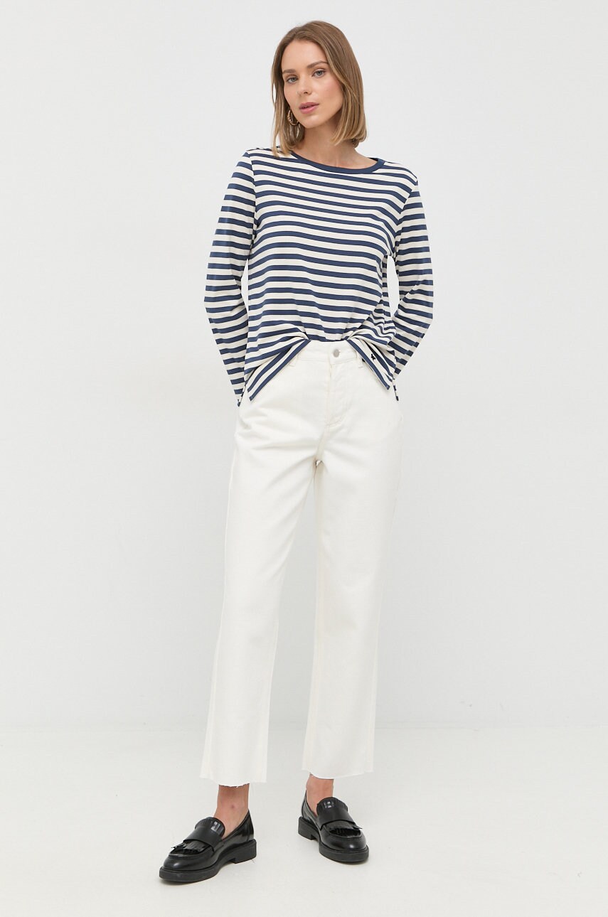 

Хлопковый лонгслив Weekend Max Mara цвет синий