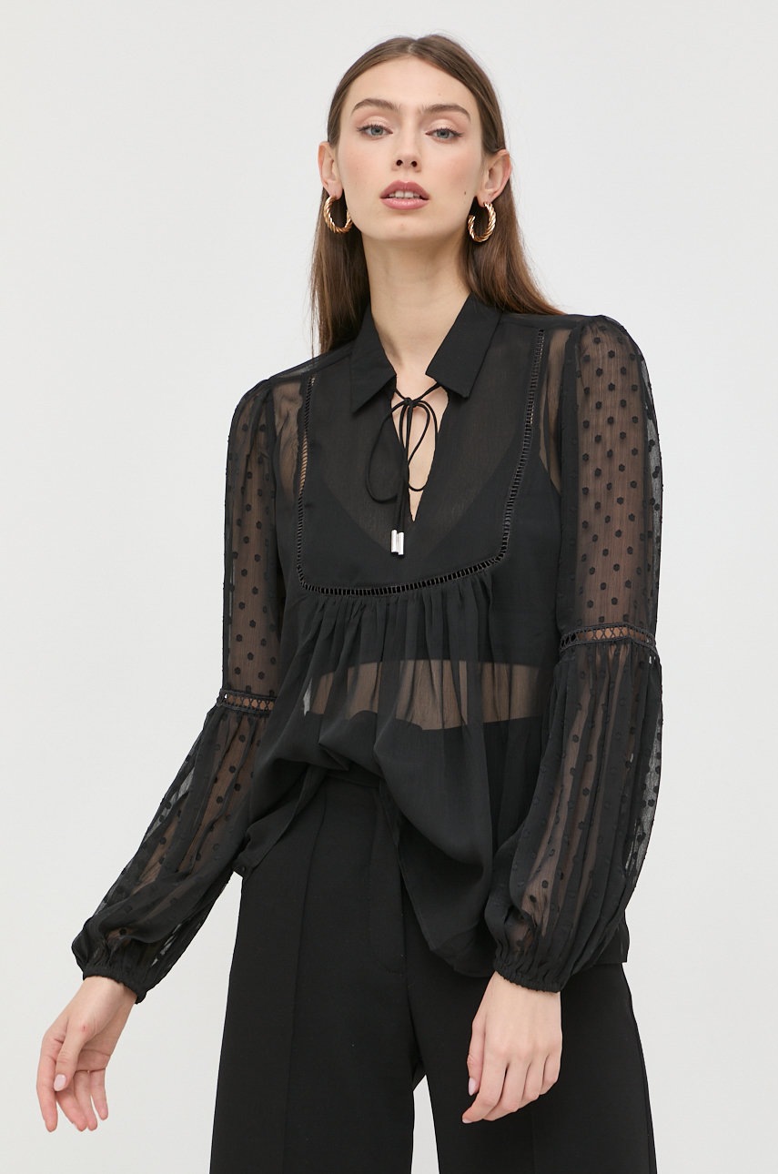 

Блуза Guess в черно с десен, Черен
