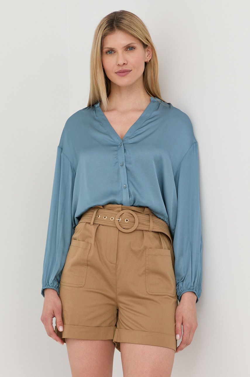 Košile Guess dámská, relaxed - modrá -  100% Rayon