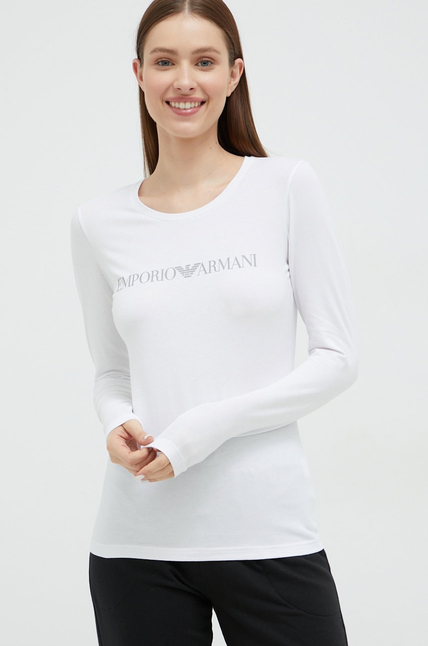 Emporio Armani Underwear longsleeve femei, culoarea alb