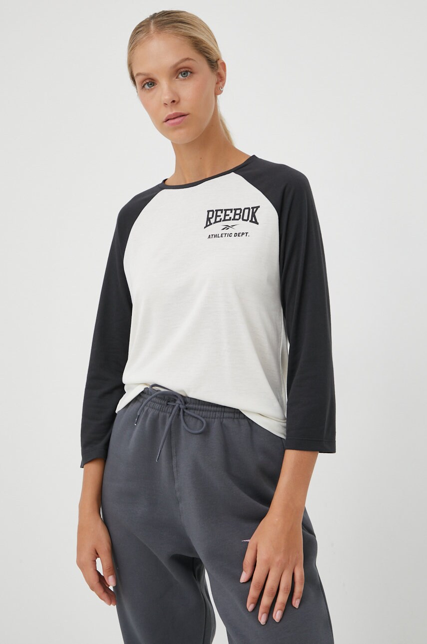 Reebok longsleeve femei, culoarea bej